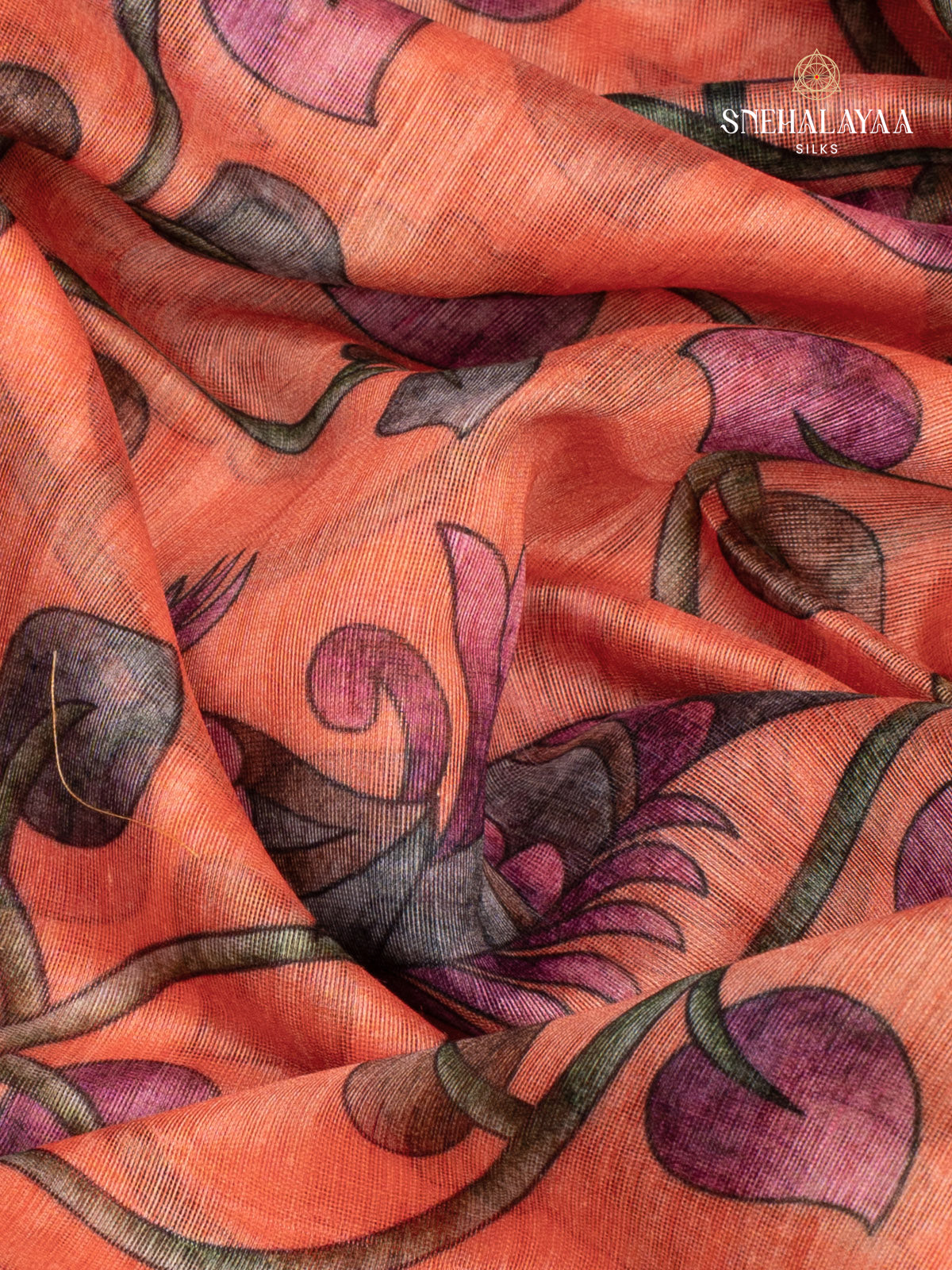 Light Orange Chanderi Saree